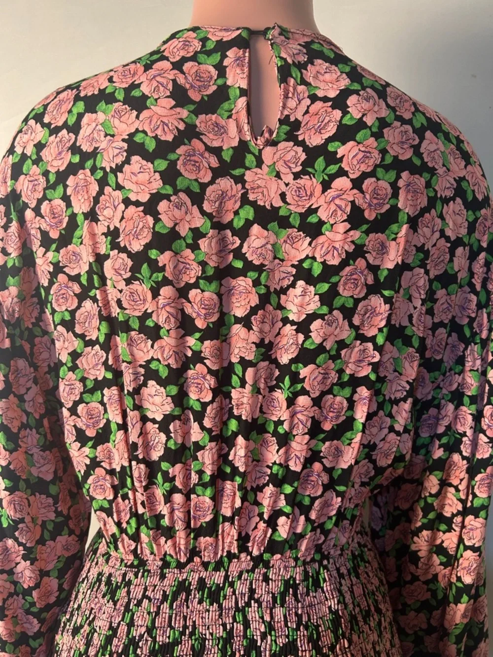 Zara Women’s Long Sleeve Floral Smocked Mini Dress Size Large - Picture 8 of 11